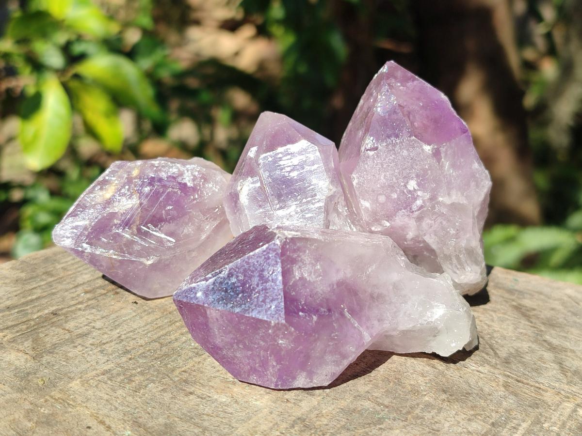 Natural Jacaranda Amethyst Single Crystals x 12 From Mumbwa, Zambia - Toprock Gemstones and Minerals 