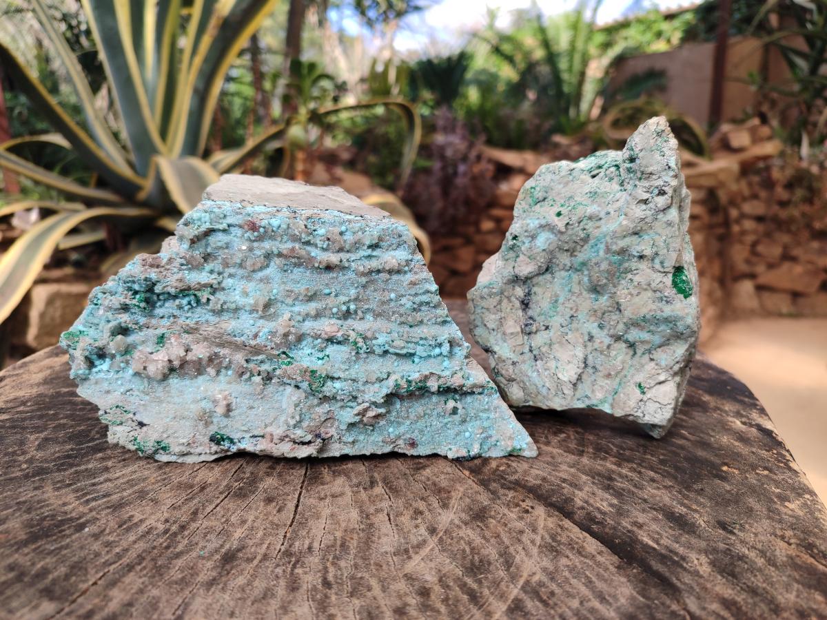 Natural Drusy Coated Chrysocolla with Fine Quartz Crystals x 2 From Likasi, Congo - Toprock Gemstones and Minerals 
