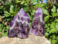 Polished Chevron Amethyst Display Crystal Points x 3 From Zambia - Toprock Gemstones and Minerals 