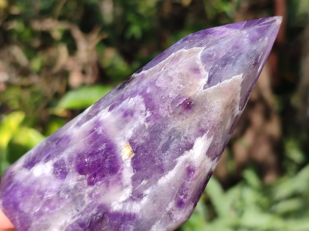 Polished Chevron Amethyst Display Crystal Points x 3 From Zambia - Toprock Gemstones and Minerals 