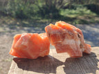 Natural Rhombohedral Sunset Orange Calcite Specimens x 12 From Spitzkop, Namibia - Toprock Gemstones and Minerals 