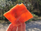 Natural Rhombohedral Sunset Orange Calcite Specimens x 12 From Spitzkop, Namibia - Toprock Gemstones and Minerals 