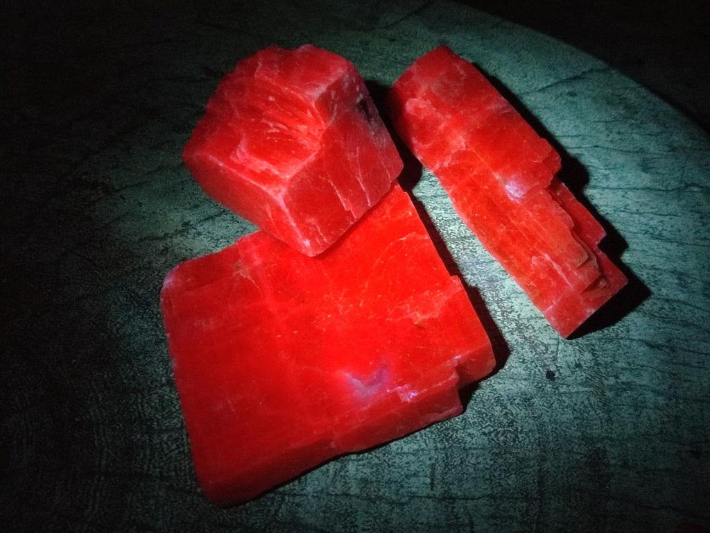Natural Rhombohedral Sunset Orange Calcite Specimens x 12 From Spitzkop, Namibia - Toprock Gemstones and Minerals 
