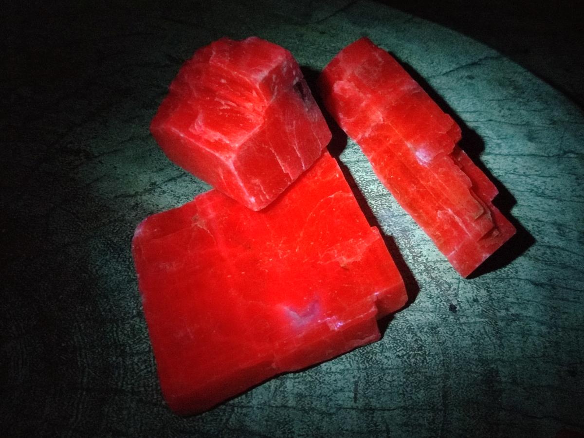 Natural Rhombohedral Sunset Orange Calcite Specimens x 12 From Spitzkop, Namibia - Toprock Gemstones and Minerals 