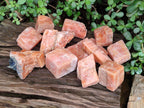 Natural Rhombohedral Sunset Orange Calcite Specimens x 12 From Spitzkop, Namibia - Toprock Gemstones and Minerals 
