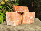 Natural Rhombohedral Sunset Orange Calcite Specimens x 12 From Spitzkop, Namibia - Toprock Gemstones and Minerals 