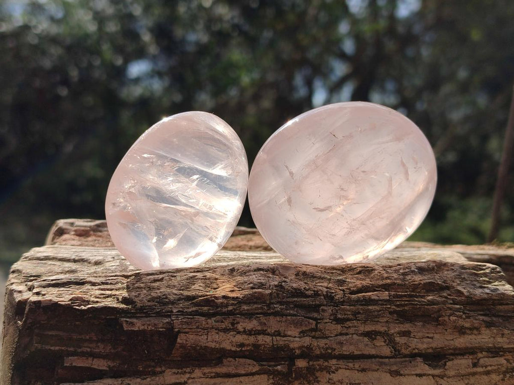 Polished Gemmy Rose Quartz Palm Stones x 20 From Madagascar - Toprock Gemstones and Minerals 