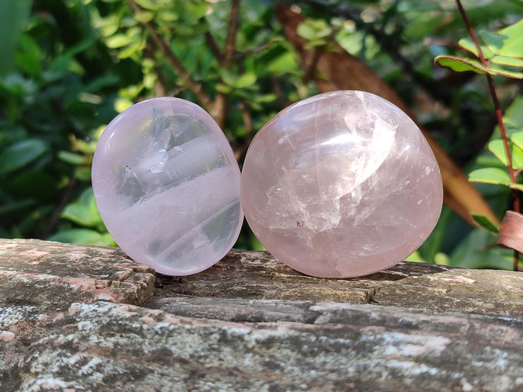 Polished Gemmy Rose Quartz Palm Stones x 20 From Madagascar - Toprock Gemstones and Minerals 