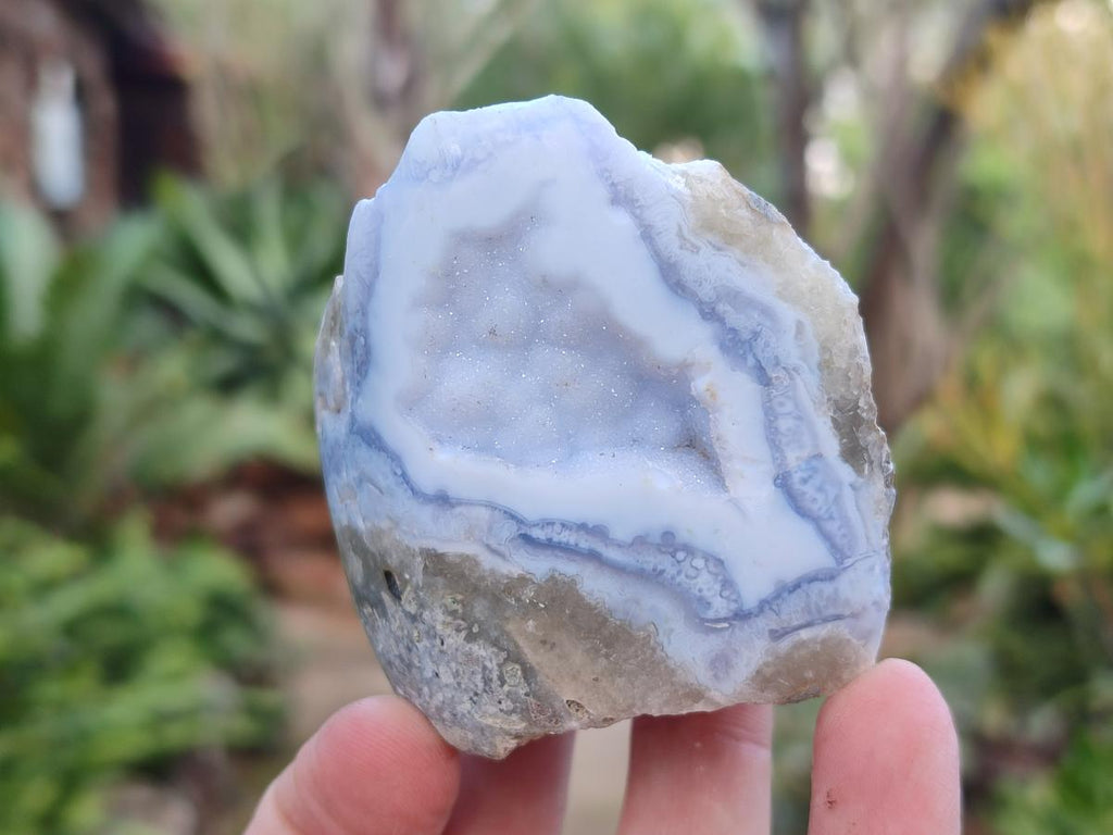 Polished Blue Lace Agate Geodes x 12 From Nsanje, Malawi - Toprock Gemstones and Minerals 