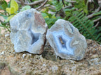 Polished Blue Lace Agate Geodes x 12 From Nsanje, Malawi - Toprock Gemstones and Minerals 
