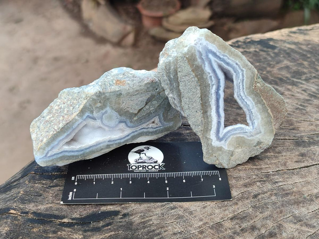 Polished Blue Lace Agate Geodes x 12 From Nsanje, Malawi - Toprock Gemstones and Minerals 