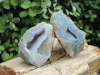 Polished Blue Lace Agate Geodes x 12 From Nsanje, Malawi - Toprock Gemstones and Minerals 