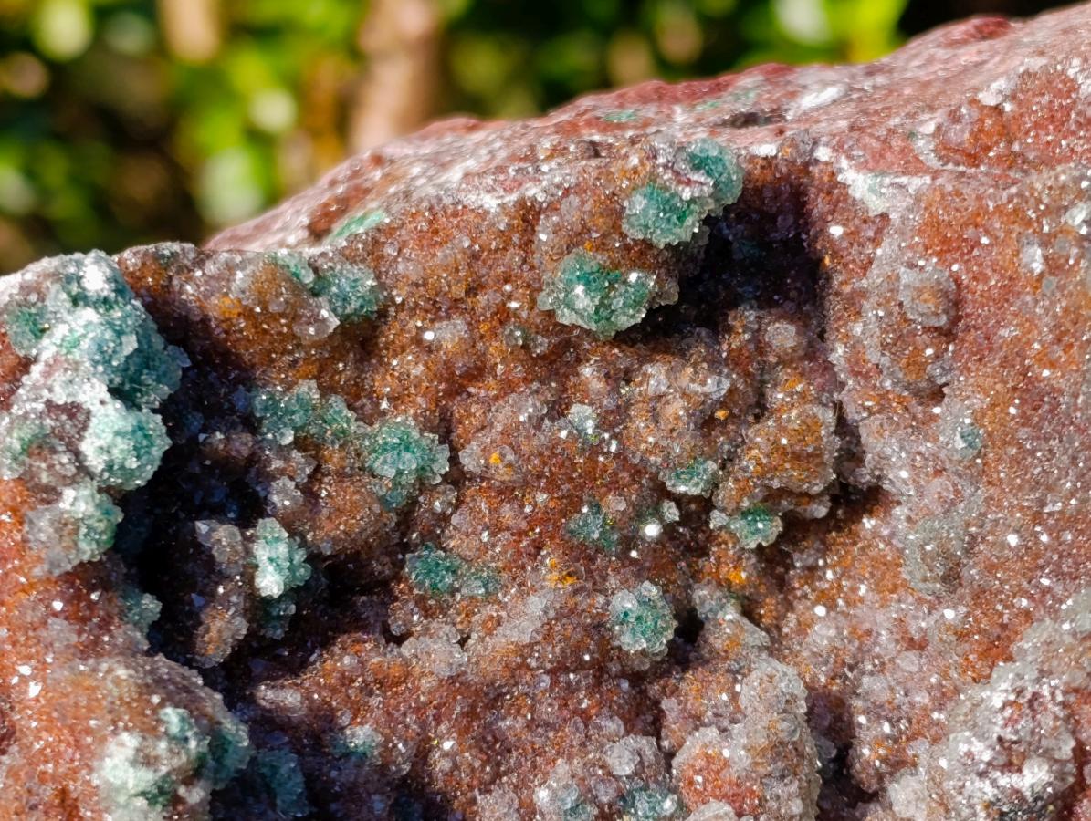 Natural Large Drusy Quartz Coated Ball Malachite on Red Dolomite Specimen x 1 From Mindingi Mine, Congo