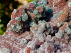 Natural Large Drusy Quartz Coated Ball Malachite on Red Dolomite Specimen x 1 From Mindingi Mine, Congo