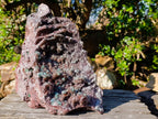 Natural Large Drusy Quartz Coated Ball Malachite on Red Dolomite Specimen x 1 From Mindingi Mine, Congo