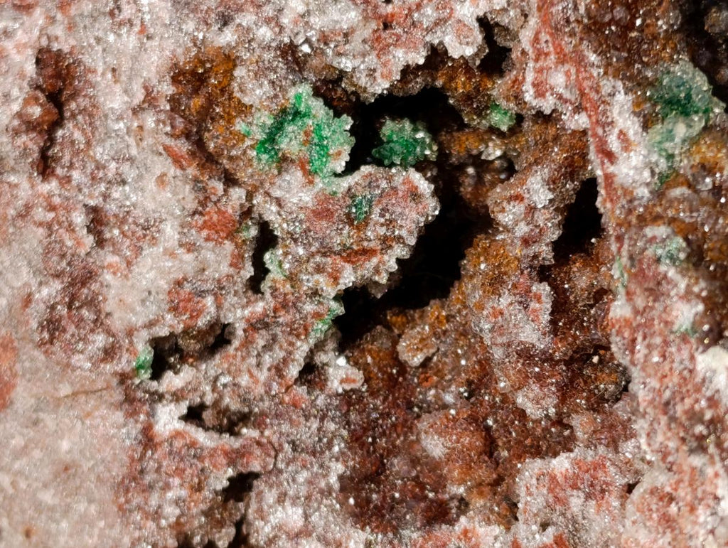 Natural Large Drusy Quartz Coated Ball Malachite on Red Dolomite Specimen x 1 From Mindingi Mine, Congo