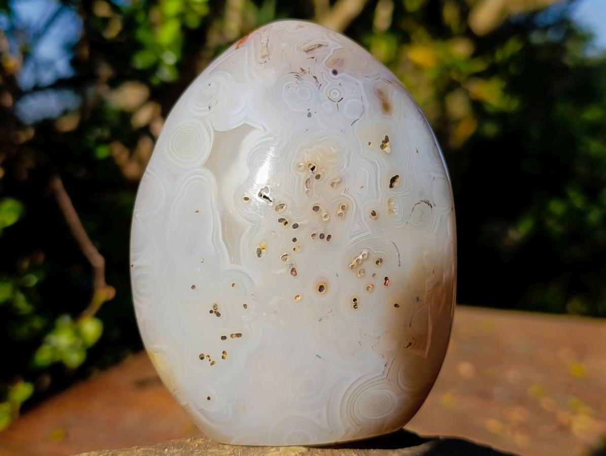 Polished Banded Agate Standing Display Pieces x 3 From Madagascar - Toprock Gemstones and Minerals 