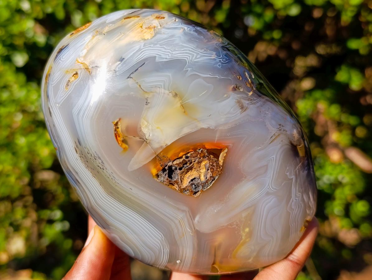 Polished Banded Agate Standing Display Pieces x 3 From Madagascar - Toprock Gemstones and Minerals 