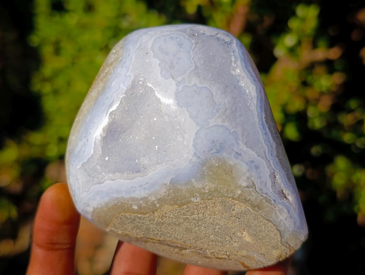 Polished Blue Lace Agate Standing Display Pieces x 4 From Nsanje, Malawi - Toprock Gemstones and Minerals 