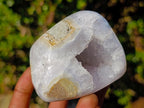 Polished Blue Lace Agate Standing Display Pieces x 4 From Nsanje, Malawi - Toprock Gemstones and Minerals 