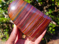Polished Banded Tiger Iron Standing Display Pieces x 2 From South Africa - Toprock Gemstones and Minerals 