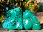 Polished Flower Banded Malachite Free Forms x 12 From Congo - Toprock Gemstones and Minerals 