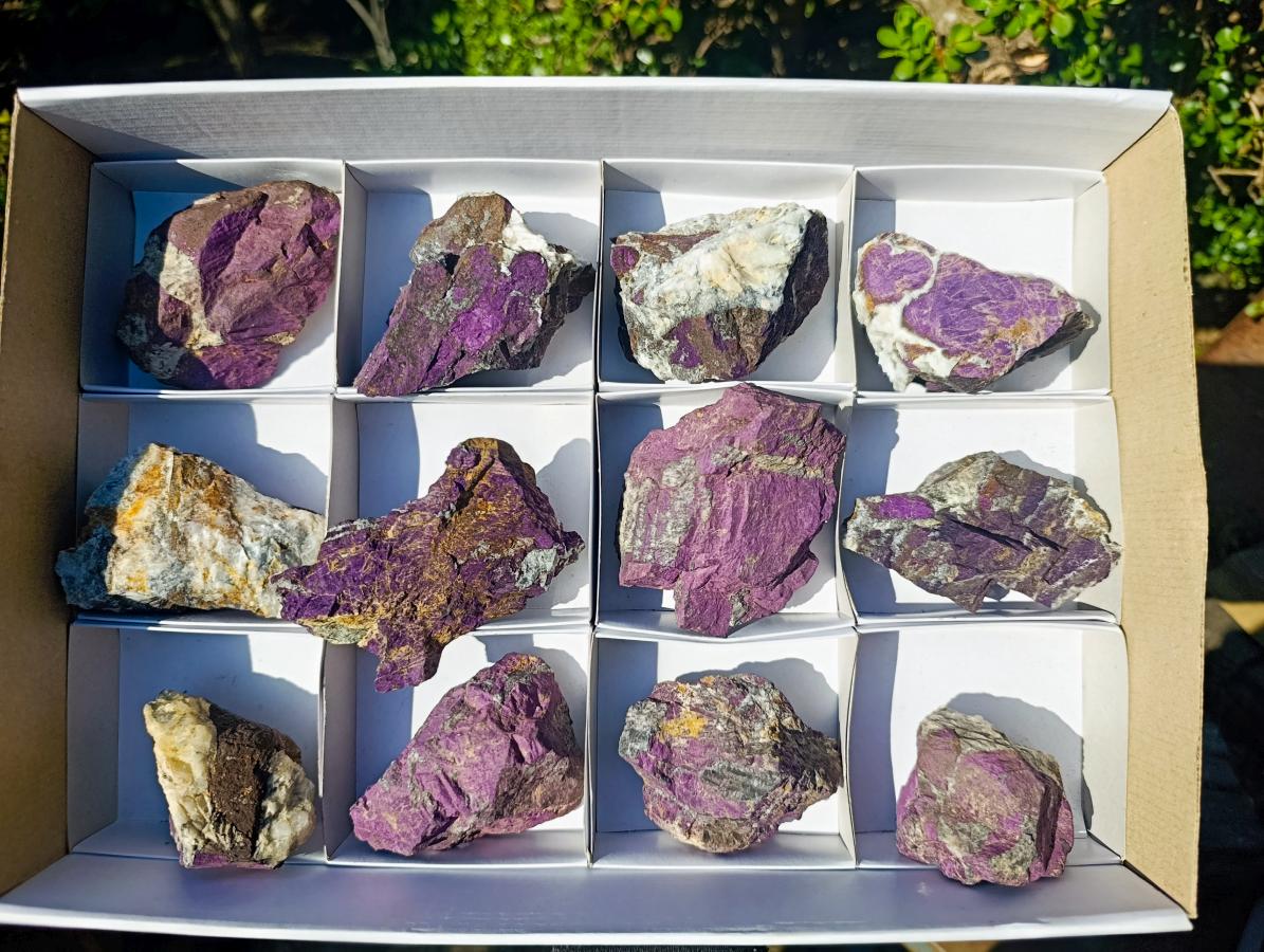 Natural Metallic Cobbed Purpurite Specimens x 12 From Erongo, Namibia - Toprock Gemstones and Minerals 