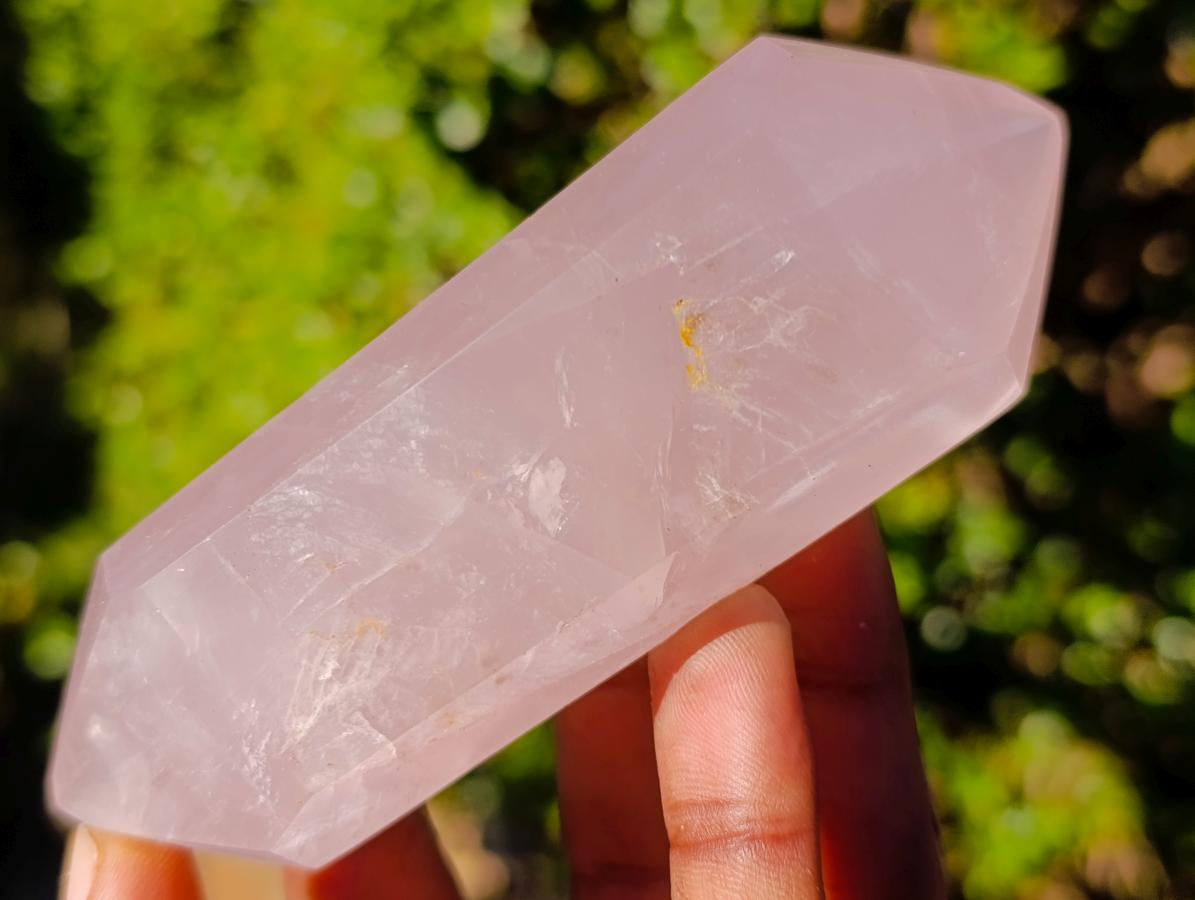 Polished Double Terminated Gemmy Rose Quartz Crystals x 12 From Madagascar - Toprock Gemstones and Minerals 