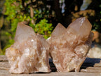 Natural Cascading White Phantom Smokey Luena Quartz Clusters x 6 From Luena, Congo