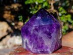 Polished Dark Chevron Amethyst Display Crystals x 2 From Madagascar