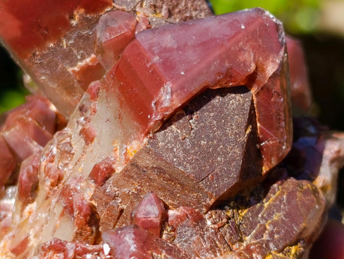 Natural Red Hematoid Quartz Crystal Clusters x 4 From Karoi, Zimbabwe