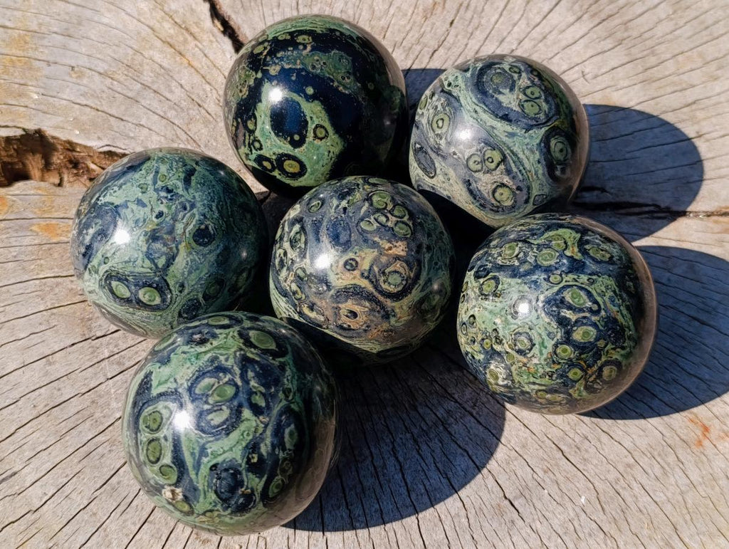 Polished Stromatolite Spheres x 6 From Katsepy, Madagascar