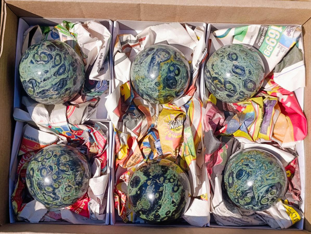 Polished Stromatolite Spheres x 6 From Katsepy, Madagascar