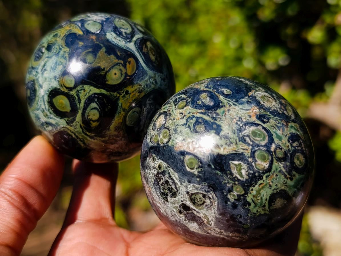 Polished Stromatolite Spheres x 6 From Katsepy, Madagascar