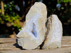 Polished One Side Blue Lace Agate Geodes x 24 From Nsanje, Malawi - Toprock Gemstones and Minerals 