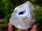 Polished One Side Blue Lace Agate Geodes x 24 From Nsanje, Malawi - Toprock Gemstones and Minerals 