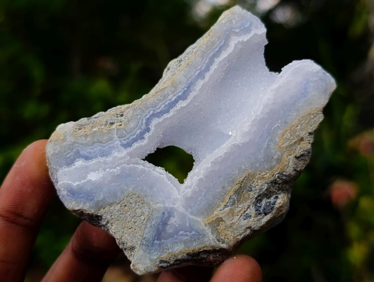 Polished One Side Blue Lace Agate Geodes x 24 From Nsanje, Malawi - Toprock Gemstones and Minerals 