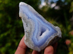 Polished One Side Blue Lace Agate Geodes x 24 From Nsanje, Malawi - Toprock Gemstones and Minerals 