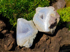 Polished One Side Blue Lace Agate Geodes x 24 From Nsanje, Malawi - Toprock Gemstones and Minerals 