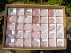 Polished Gemmy Rose Quartz Palm Stones x 35 From Madagascar - Toprock Gemstones and Minerals 