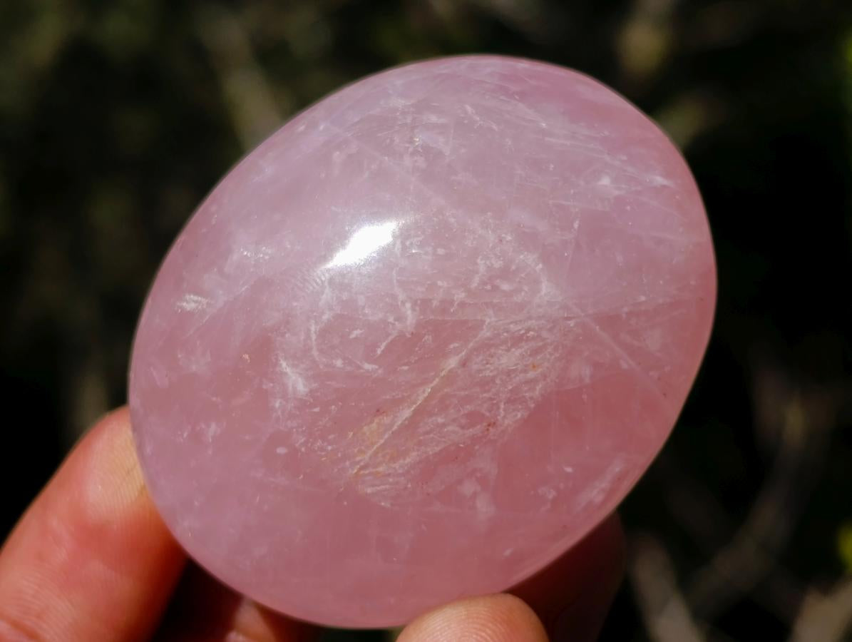 Polished Gemmy Rose Quartz Palm Stones x 35 From Madagascar