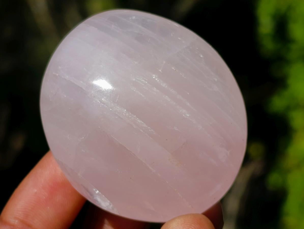 Polished Gemmy Rose Quartz Palm Stones x 35 From Madagascar - Toprock Gemstones and Minerals 