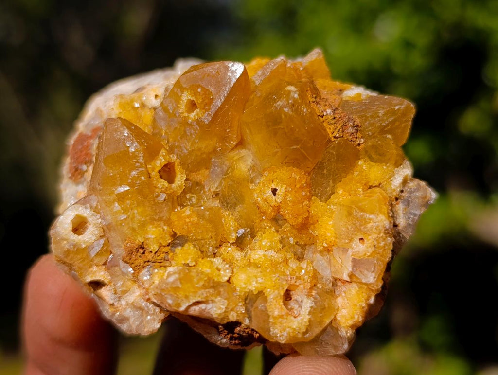 Natural Golden Limonite Quartz Crystal Clusters x 24 From Solwezi, Zambia