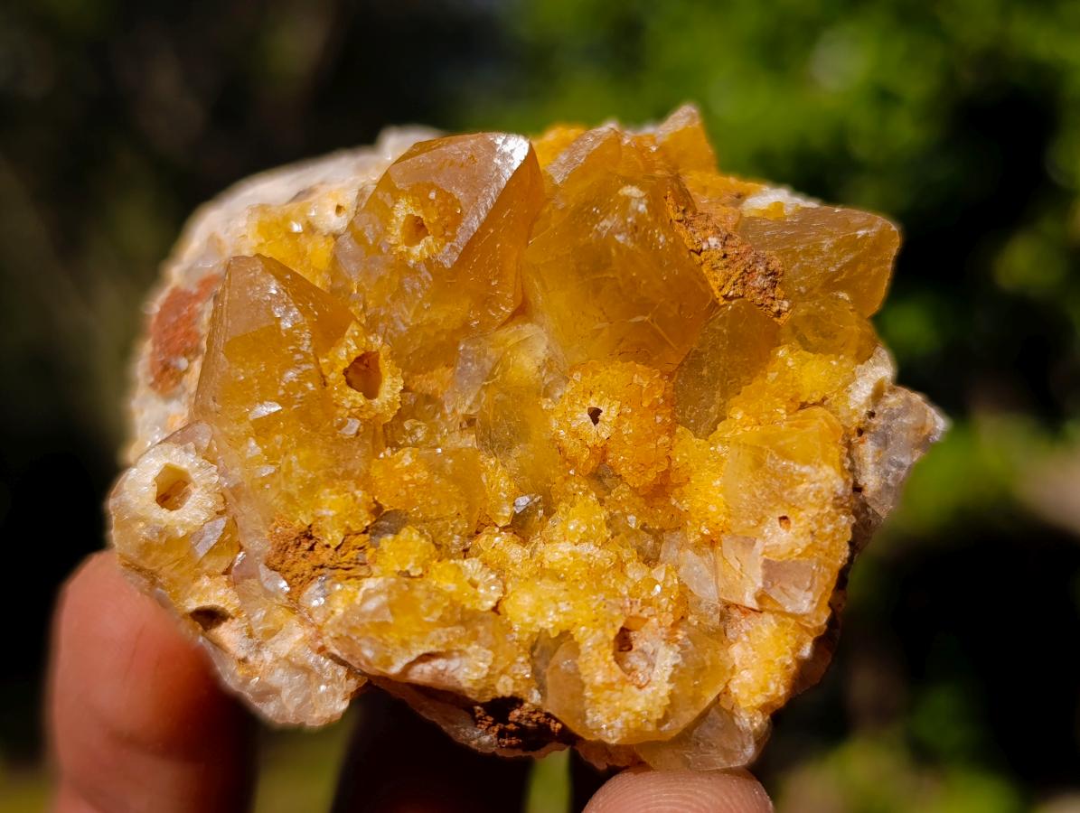 Natural Golden Limonite Quartz Crystal Clusters x 24 From Solwezi, Zambia