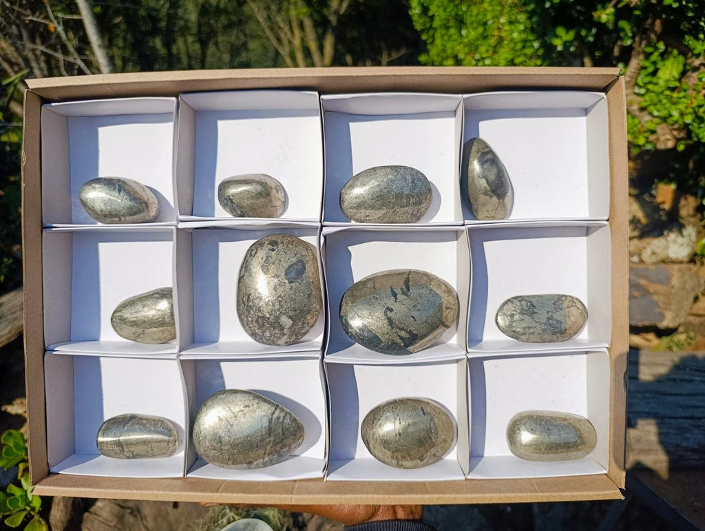 Polished Basalt Pharaoh Stone Free Forms x 12 From Iron Duke Mine, Zimbabwe - Toprock Gemstones and Minerals 