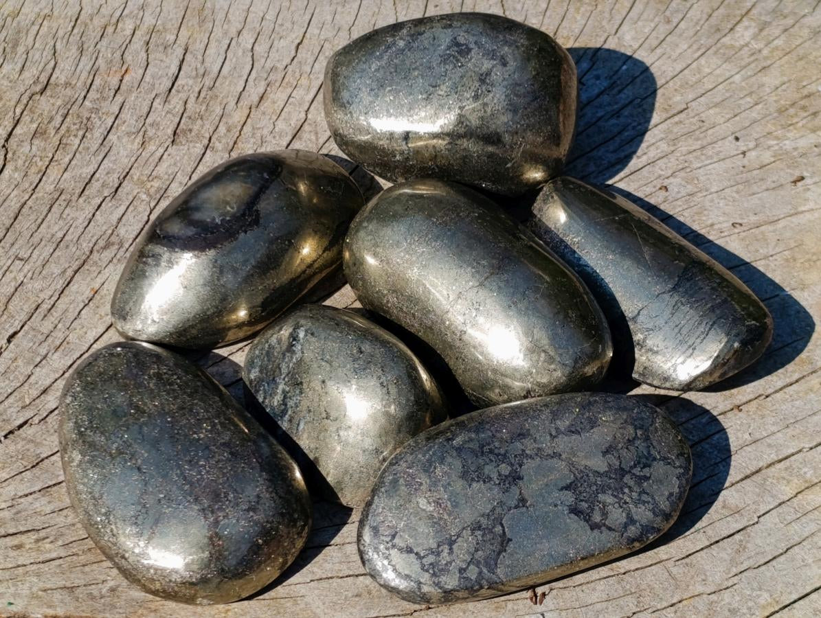 Polished Basalt Pharaoh Stone Free Forms x 12 From Iron Duke Mine, Zimbabwe - Toprock Gemstones and Minerals 