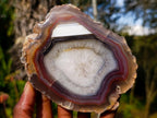 Polished One Side Red Shashe River Agate Nodules x 4 From Shashe River, Zimbabwe
