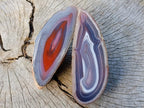 Polished One Side Red Shashe River Agate Nodules x 4 From Shashe River, Zimbabwe