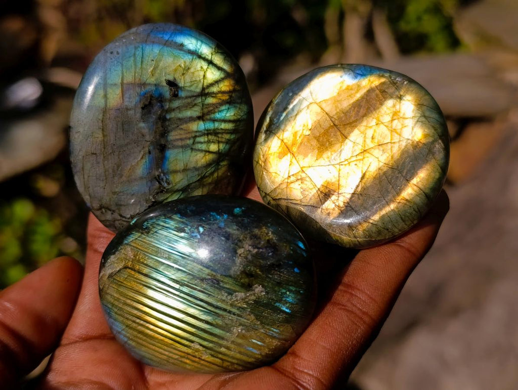 Polished Labradorite Palm Stones x 20 From Madagascar