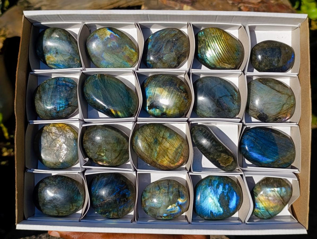 Polished Labradorite Palm Stones x 20 From Madagascar